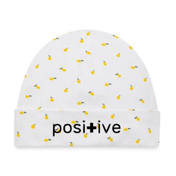 positive - Baby Premium Organic Mütze - Weiß/Zitronengelb - Vorne
