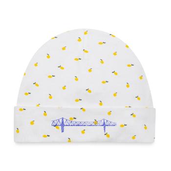 Rendsburger Hochbrücke – Urban Scribble Art Design - Baby Premium Organic Mütze - Weiß/Zitronengelb - Vorne