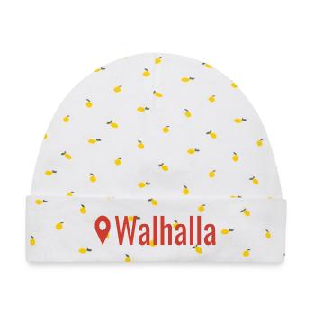 Wikinger Standort Walhalla  - Baby Premium Organic Mütze - Weiß/Zitronengelb - Vorne
