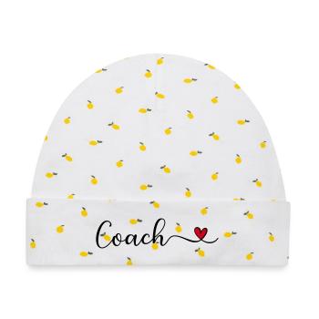 Coach - Baby Premium Organic Mütze - Weiß/Zitronengelb - Vorne