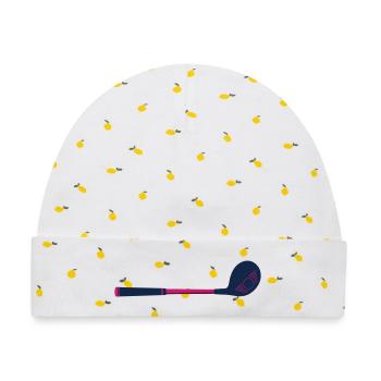 Golfschlaeger Driver Icon - Baby Premium Organic Mütze - Weiß/Zitronengelb - Vorne
