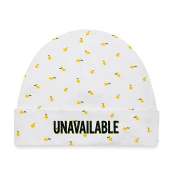 Unavailable Gen Z Streetwear - Baby Premium Organic Mütze - Weiß/Zitronengelb - Vorne