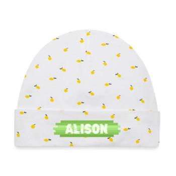 Heldin Alison - Baby Premium Organic Mütze - Weiß/Zitronengelb - Vorne
