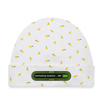 Dopamine 99 Lustige Ladeleiste herunterladen - Baby Premium Organic Mütze - Weiß/Zitronengelb - Vorne