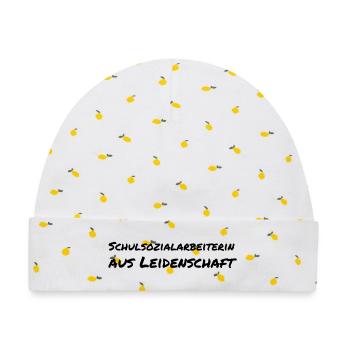Schulsozialarbeiterin aus Leidenschaft Geschenk - Baby Premium Organic Mütze - Weiß/Zitronengelb - Vorne