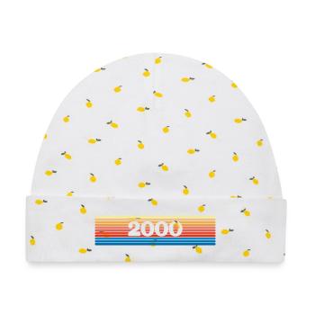 Regenbogen 2000 - Baby Premium Organic Mütze - Weiß/Zitronengelb - Vorne