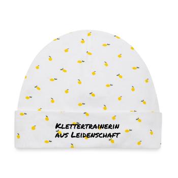 Klettertrainerin aus Leidenschaft Geschenk - Baby Premium Organic Mütze - Weiß/Zitronengelb - Vorne