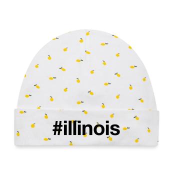 ILLINOIS Hashtag USA - Baby Premium Organic Mütze - Weiß/Zitronengelb - Vorne
