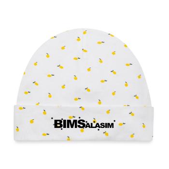 BIMS ALASIM - Baby Premium Organic Mütze - Weiß/Zitronengelb - Vorne