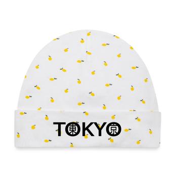 Tokio - Baby Premium Organic Mütze - Weiß/Zitronengelb - Vorne