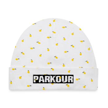 parkour - Baby Premium Organic Mütze - Weiß/Zitronengelb - Vorne