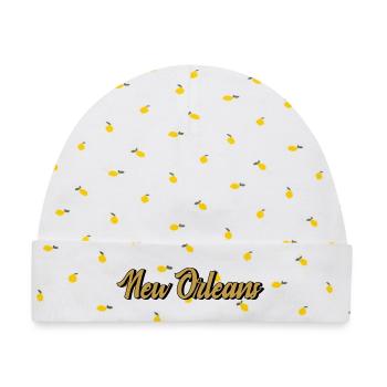 New Orleans Vintage Gold Script - Baby Premium Organic Mütze - Weiß/Zitronengelb - Vorne