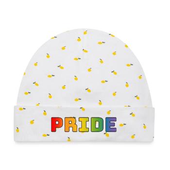 Regenbogen pride LGBT lgbtqi queer - Baby Premium Organic Mütze - Weiß/Zitronengelb - Vorne