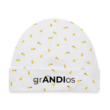 grandios Andreas Andy Andrea Spruch Name Geschenk - Baby Premium Organic Mütze - Weiß/Zitronengelb - Vorne