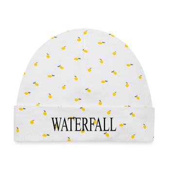 Waterfall Wasserfall - Baby Premium Organic Mütze - Weiß/Zitronengelb - Vorne