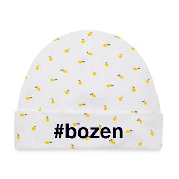 BOZEN Hashtag - Baby Premium Organic Mütze - Weiß/Zitronengelb - Vorne