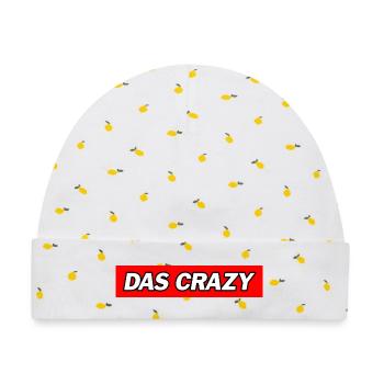 Das Crazy - Funny Memes - Baby Premium Organic Mütze - Weiß/Zitronengelb - Vorne