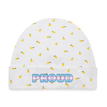 Trans-Stolz - Baby Premium Organic Mütze - Weiß/Zitronengelb - Vorne