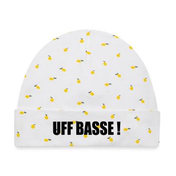 UFFBASSE! - Baby Premium Organic Mütze - Weiß/Zitronengelb - Vorne