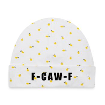 f-caw-f - Baby Premium Organic Mütze - Weiß/Zitronengelb - Vorne