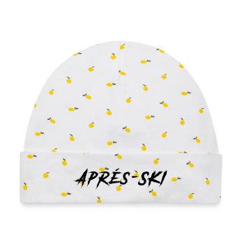 Apres Ski - Baby Premium Organic Mütze - Weiß/Zitronengelb - Vorne