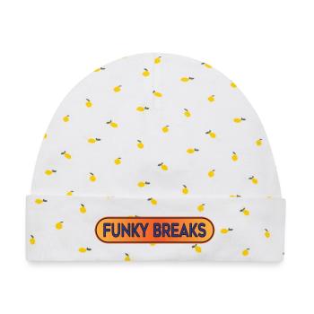 Funky Breaks Breakbeat - Baby Premium Organic Mütze - Weiß/Zitronengelb - Vorne