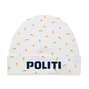 Polizei - Baby Premium Organic Mütze - Weiß/Zitronengelb - Vorne