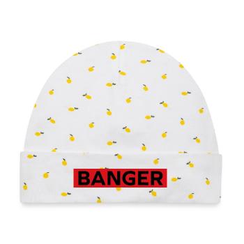 Banger - Baby Premium Organic Mütze - Weiß/Zitronengelb - Vorne