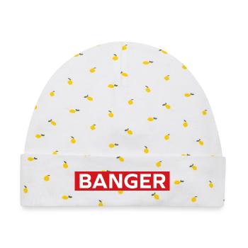 Banger - Baby Premium Organic Mütze - Weiß/Zitronengelb - Vorne