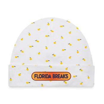 Florida Breaks – Funky Hip-Hop Beats und Breaks - Baby Premium Organic Mütze - Weiß/Zitronengelb - Vorne