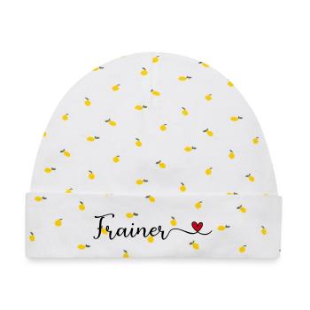 Trainer - Baby Premium Organic Mütze - Weiß/Zitronengelb - Vorne