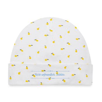 Nicht unfreundlich Selektiv Typo-Print - Baby Premium Organic Mütze - Weiß/Zitronengelb - Vorne
