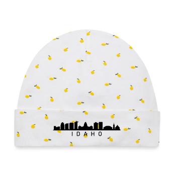 Idaho Skyline - Baby Premium Organic Mütze - Weiß/Zitronengelb - Vorne