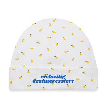 vielseitig desinteressiert - Baby Premium Organic Mütze - Weiß/Zitronengelb - Vorne