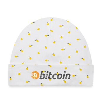 Bitcoin Logo Original BTC - Baby Premium Organic Mütze - Weiß/Zitronengelb - Vorne