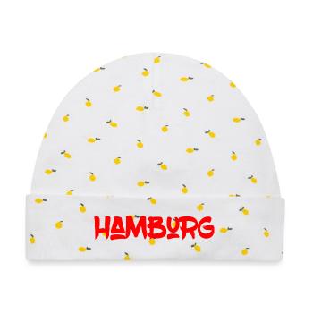 Hamburg - Hansestadt - Alster - Elbe - Hafen - Baby Premium Organic Mütze - Weiß/Zitronengelb - Vorne