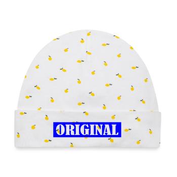 Original Logo - Baby Premium Organic Mütze - Weiß/Zitronengelb - Vorne