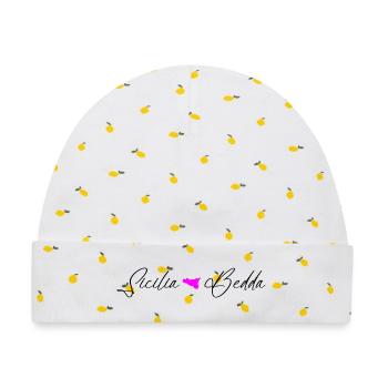 sicilia_bedda - Baby Premium Organic Mütze - Weiß/Zitronengelb - Vorne