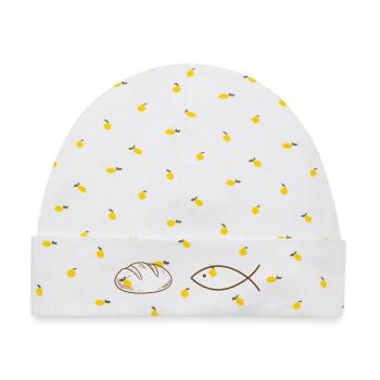 Laibe und Fisch - Baby Premium Organic Mütze - Weiß/Zitronengelb - Vorne