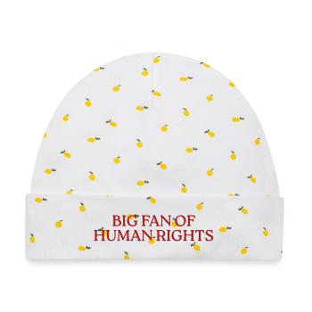 Big Fan Of Human Rights - Baby Premium Organic Mütze - Weiß/Zitronengelb - Vorne