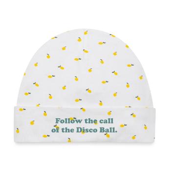 Follow the call of the Disco Ball. - Baby Premium Organic Mütze - Weiß/Zitronengelb - Vorne
