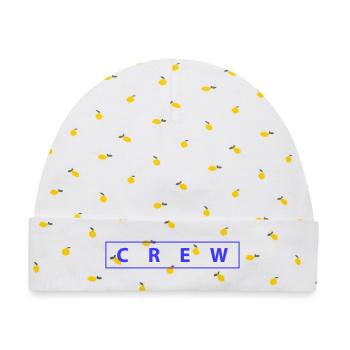 crew_01- - Baby Premium Organic Mütze - Weiß/Zitronengelb - Vorne