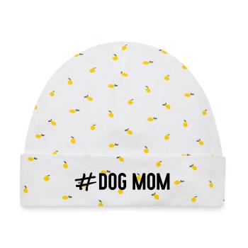 # Dog Mom - Baby Premium Organic Mütze - Weiß/Zitronengelb - Vorne