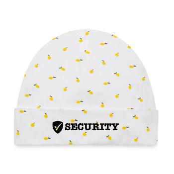 security - Baby Premium Organic Mütze - Weiß/Zitronengelb - Vorne