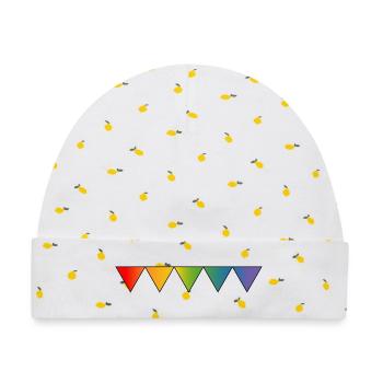 Regenbogen queer triangles - Baby Premium Organic Mütze - Weiß/Zitronengelb - Vorne