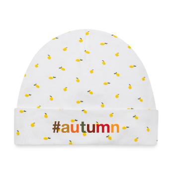 AUTUMN Herbst - Baby Premium Organic Mütze - Weiß/Zitronengelb - Vorne