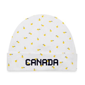 CANADA - Baby Premium Organic Mütze - Weiß/Zitronengelb - Vorne