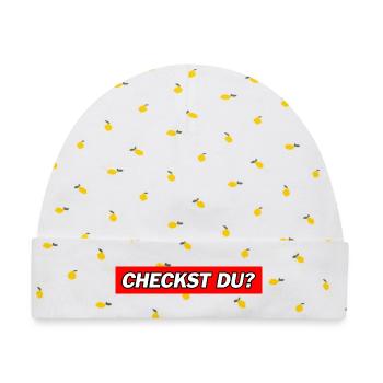 Checkst Du - Funny Memes - Baby Premium Organic Mütze - Weiß/Zitronengelb - Vorne