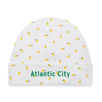 Atlantic City - Baby Premium Organic Mütze - Weiß/Zitronengelb - Vorne