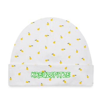 Kreuzspitze als Trekking - Baby Premium Organic Mütze - Weiß/Zitronengelb - Vorne